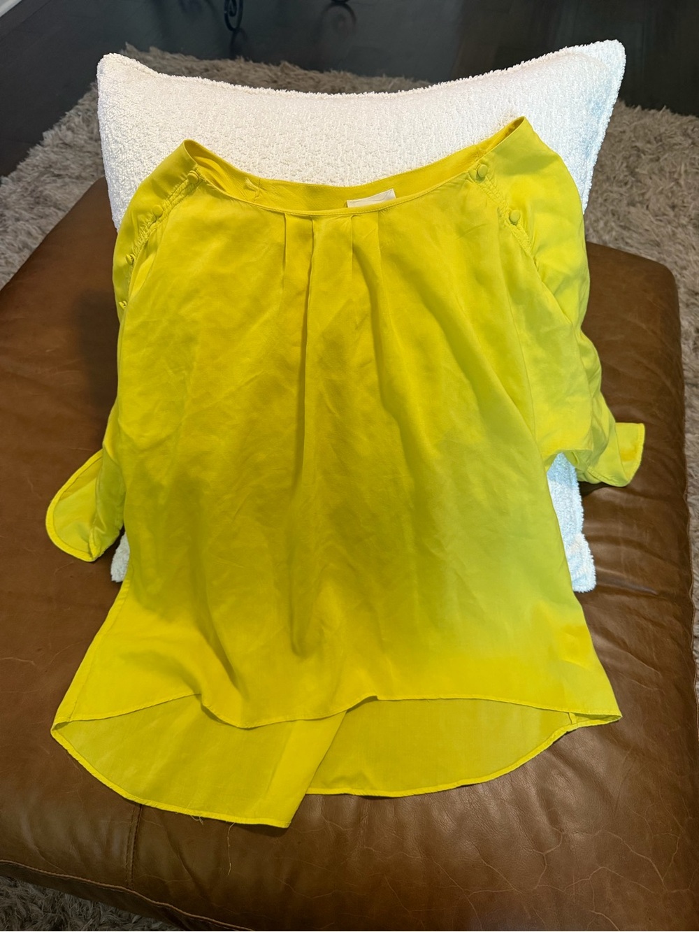 Maeve Sunny Yellow Pleated Front Blouse